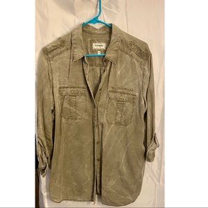 Express button up boyfriend adventure shirt L